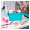 Stackable Craft Storage Box with Handle, Locking Art Supply Box, Plastic Storage Containers with Lids, Craft Organizer Box, Teal